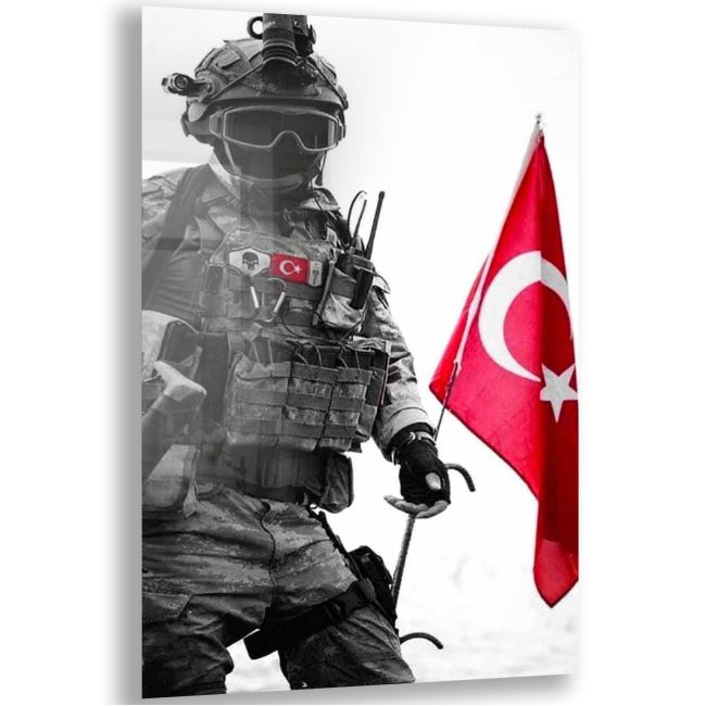 Asker - Polis Cam Tablo - Dikey Motif 02-008 