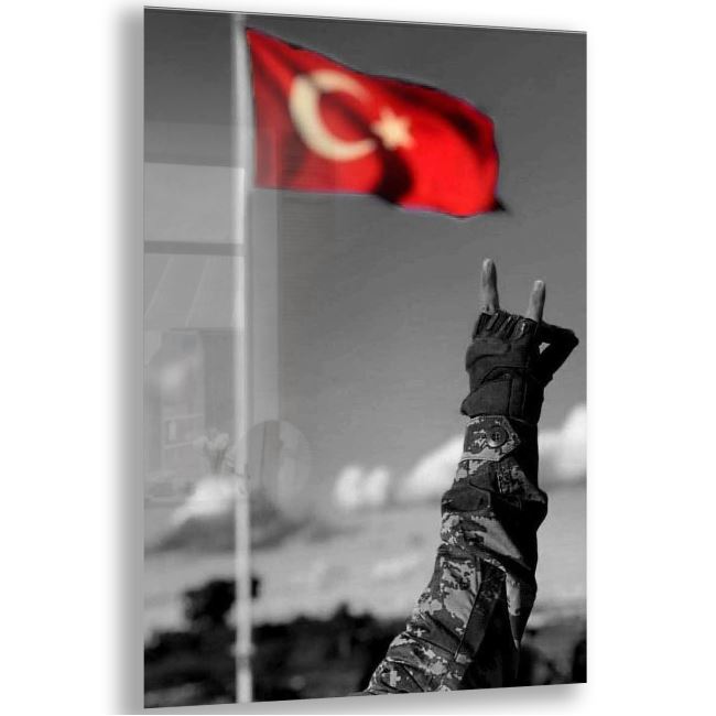 Asker - Polis Cam Tablo - Dikey Motif 02-011 
