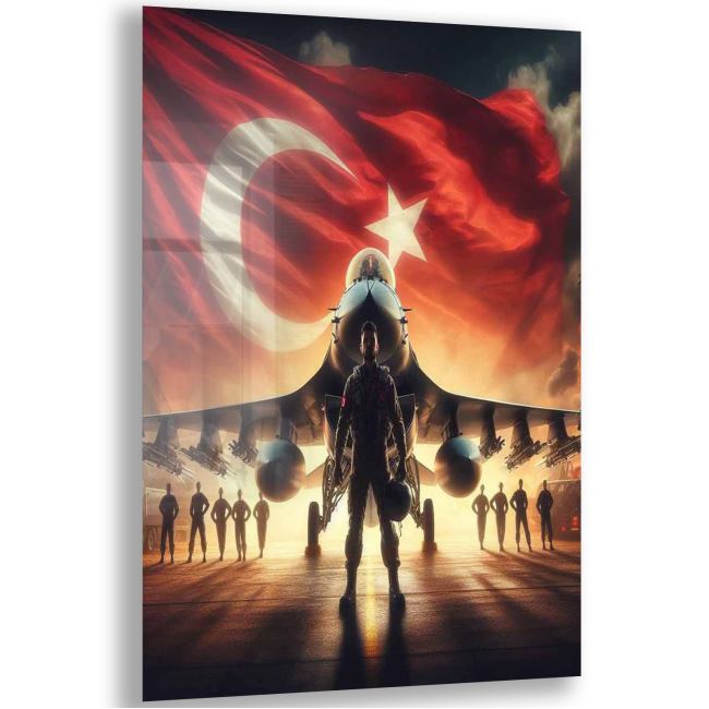 Asker - Polis Cam Tablo - Dikey Motif 02-012 