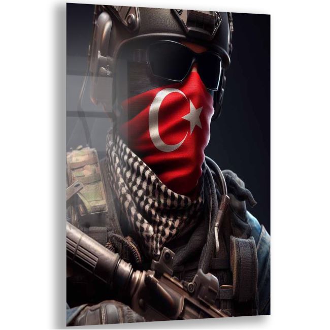 Asker - Polis Cam Tablo - Dikey Motif 02-013 