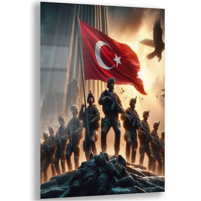 Asker - Polis Cam Tablo - Dikey Motif 02-014 