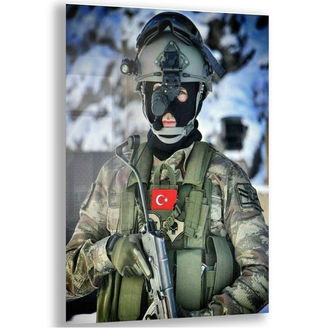Asker - Polis Cam Tablo - Dikey Motif 02-015 