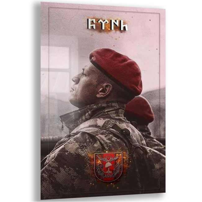 Asker - Polis Cam Tablo - Dikey Motif 02-021 