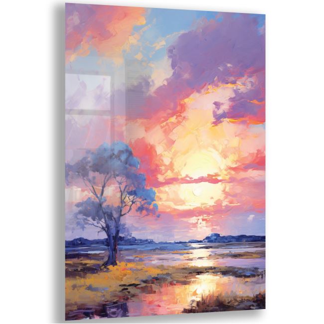 Sanatsal Cam Tablo - Empresyonizm - Dikey Motif 01-017 
