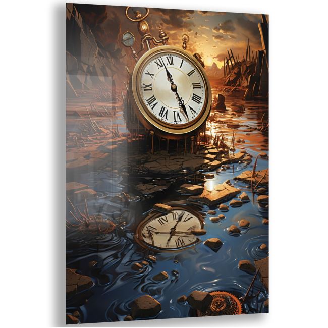 Sanatsal Cam Tablo - Sürrealizm - Dikey Motif 03-014 