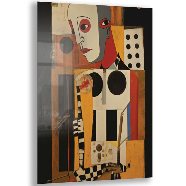 Sanatsal Cam Tablo - Dada - Dikey Motif 10-018 