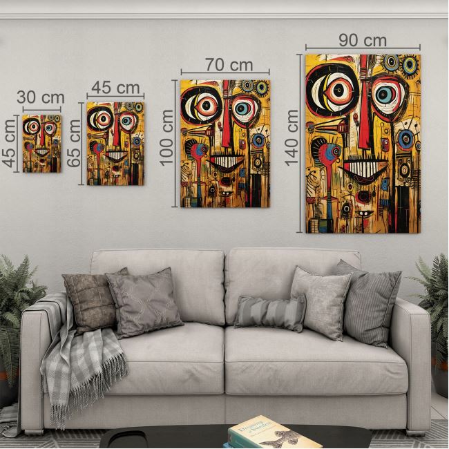 Sanatsal Cam Tablo - Art Brut - Dikey Motif 16-011 90 x 140