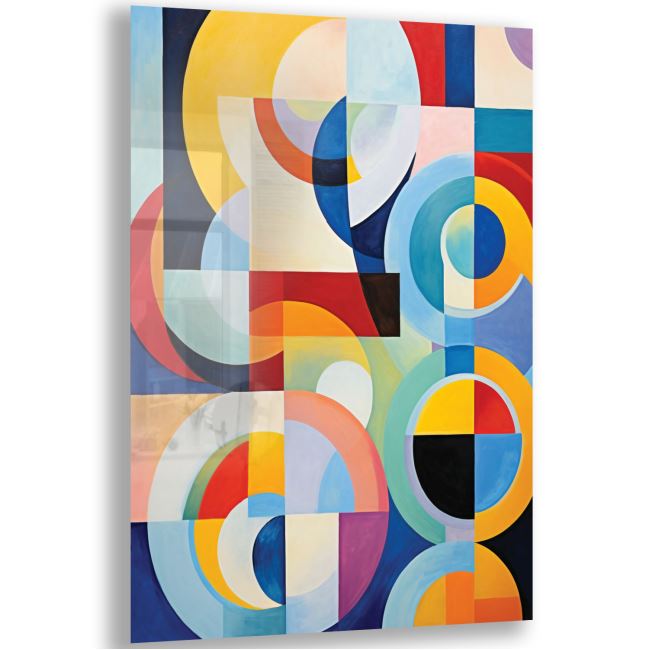 Sanatsal Cam Tablo - Abstrakt Sanat - Dikey Motif 17-018 