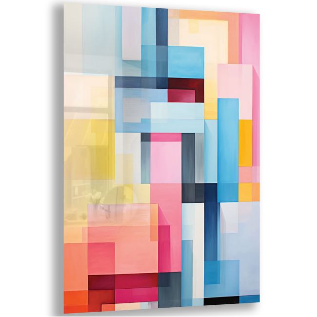 Sanatsal Cam Tablo - Abstrakt Sanat - Dikey Motif 17-020 
