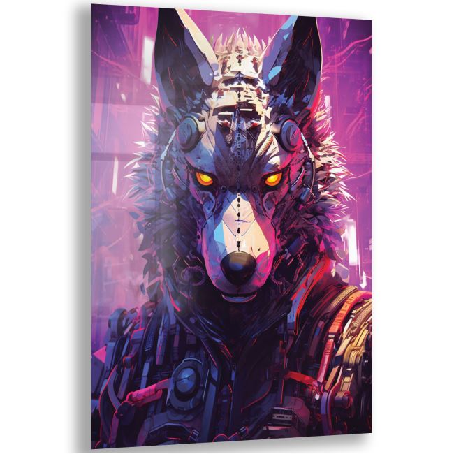 Sanatsal Cam Tablo - Cyberpunk Sanatı - Dikey Motif 20-015 