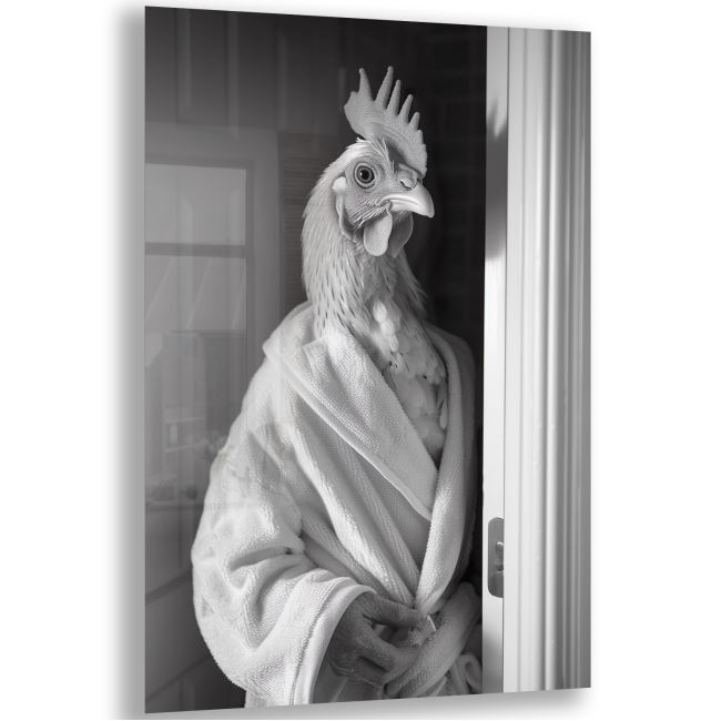 Hayvan Cam Tablo - Bornozlu Sevimli Dostlar - Dikey Motif 03-007 