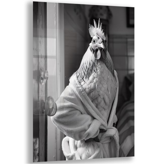Hayvan Cam Tablo - Bornozlu Sevimli Dostlar - Dikey Motif 03-009 