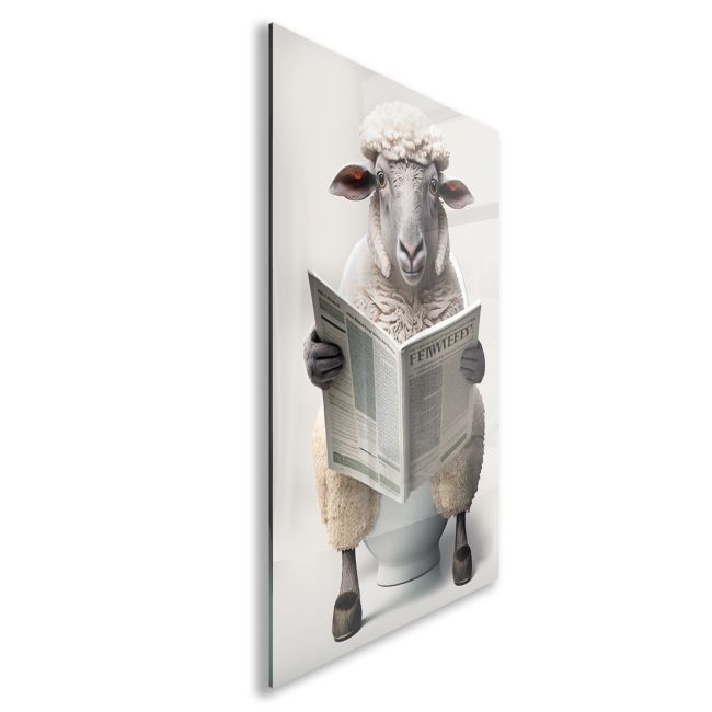 Hayvan Cam Tablo - Sevimli Dostlar Lavaboda - Dikey Motif 08-233 