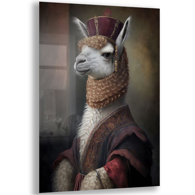 Hayvan Cam Tablo - Aristokrat Sevimli Dostlar - Dikey Motif 13-001 