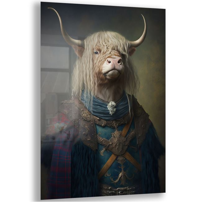 Hayvan Cam Tablo - Aristokrat Sevimli Dostlar - Dikey Motif 13-014 