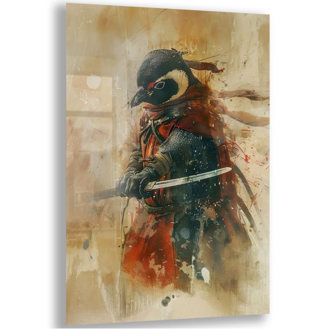 Hayvan Cam Tablo - Ninja - Dikey Motif 16-009 
