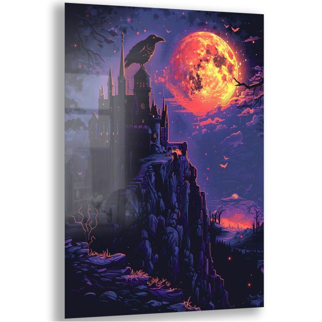 Fantastik ve Korku Cam Tablo - Karışık - Dikey Motif 01-003 