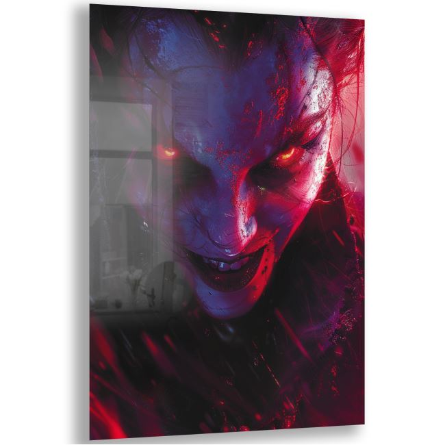 Fantastik ve Korku Cam Tablo - Karışık - Dikey Motif 01-009 