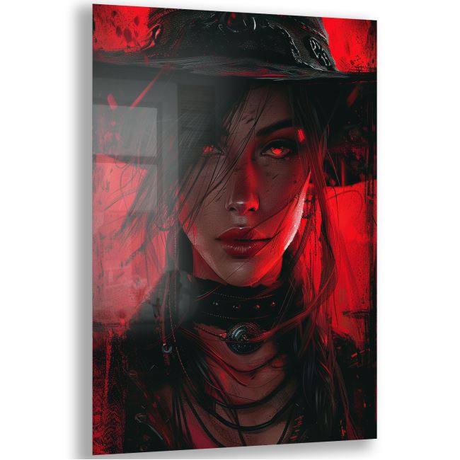 Fantastik ve Korku Cam Tablo - Karışık - Dikey Motif 01-010 