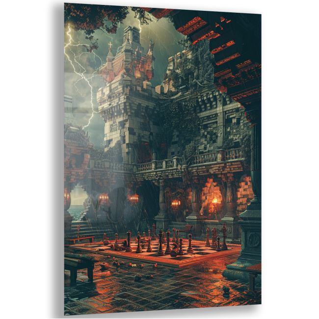 Fantastik ve Korku Cam Tablo - Karışık - Dikey Motif 01-100 