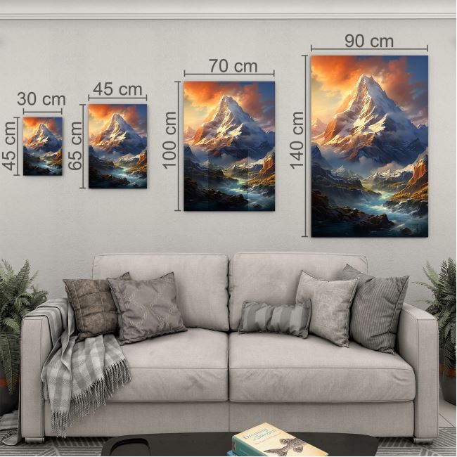 Doğa Manzaralı Cam Tablo - Karışık - Dikey Motif 01-062 90 x 140