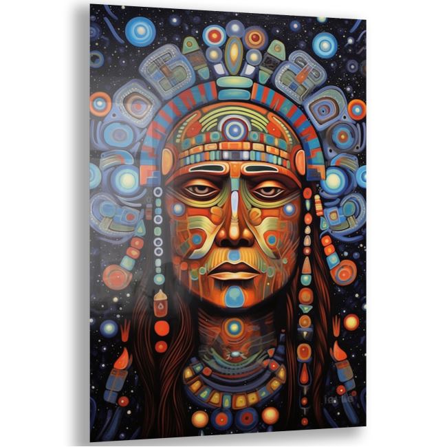 İnsan Cam Tablo - Karışık - Dikey Motif 01-023 