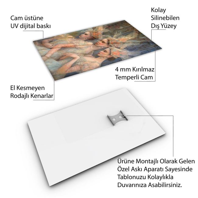 Vintage Cam Tablo - Türkiye Manzaraları - Dikey Motif 01-001 30 x 45