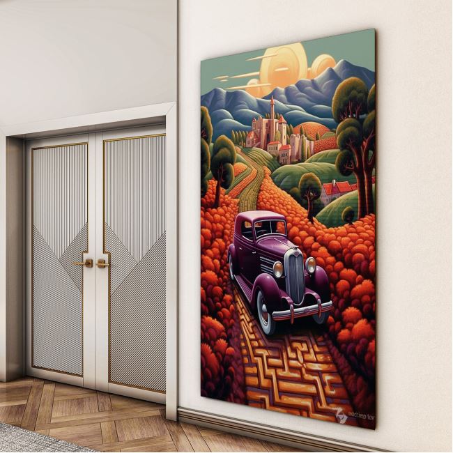 Vintage Cam Tablo - Türkiye Manzaraları - Dikey Motif 01-004 30 x 45