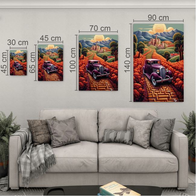 Vintage Cam Tablo - Türkiye Manzaraları - Dikey Motif 01-004 30 x 45