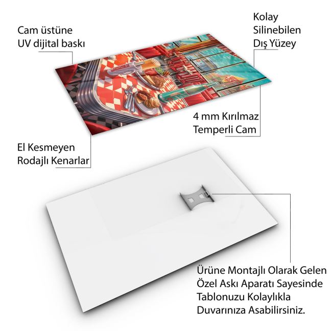 Vintage Cam Tablo - Türkiye Manzaraları - Dikey Motif 01-005 30 x 45