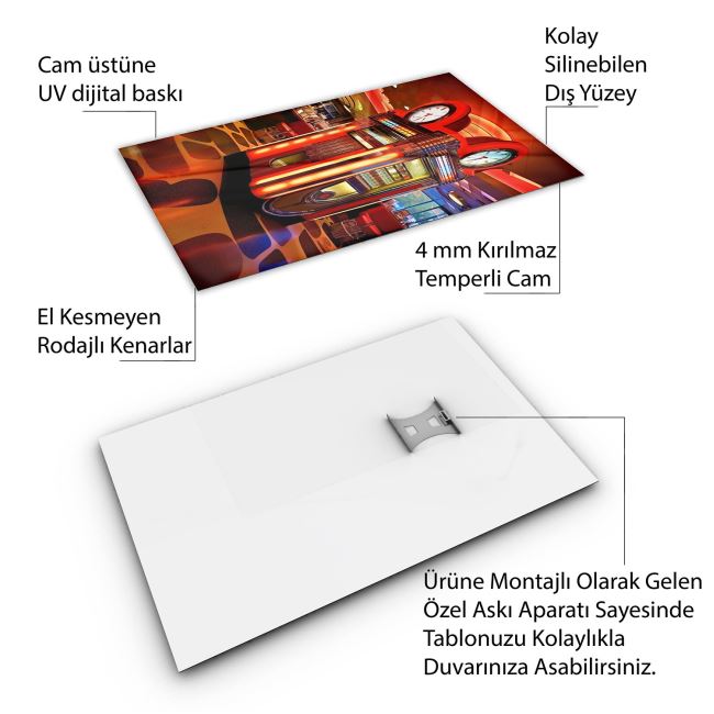 Vintage Cam Tablo - Türkiye Manzaraları - Dikey Motif 01-006 30 x 45