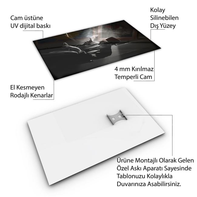Vintage Cam Tablo - Türkiye Manzaraları - Dikey Motif 01-008 30 x 45