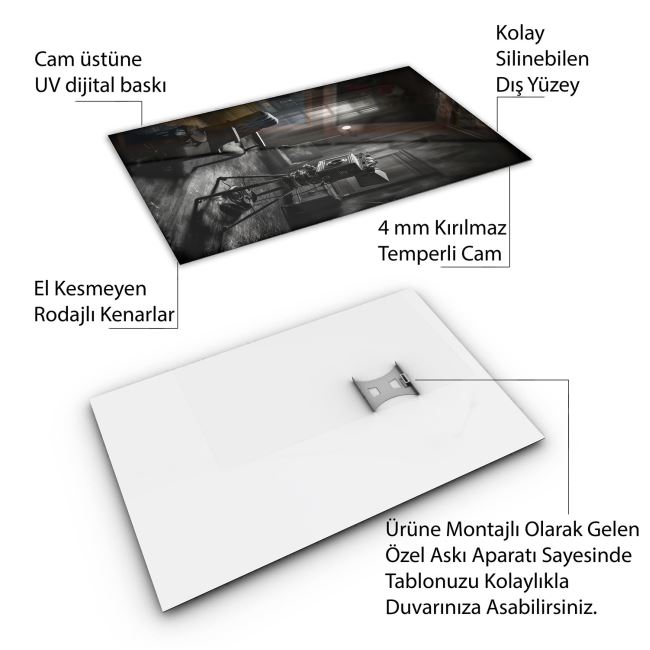 Vintage Cam Tablo - Türkiye Manzaraları - Dikey Motif 01-009 70 x 100
