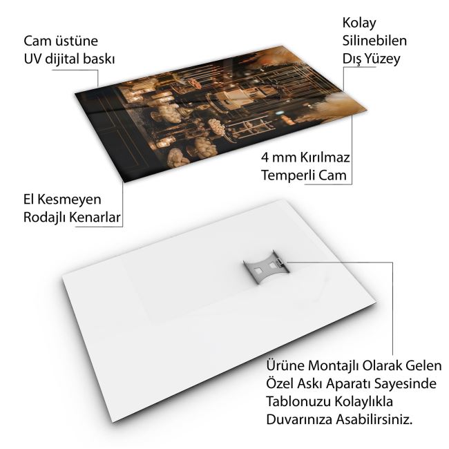 Vintage Cam Tablo - Türkiye Manzaraları - Dikey Motif 01-016 30 x 45