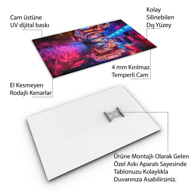 Vintage Cam Tablo - Türkiye Manzaraları - Dikey Motif 01-021 30 x 45