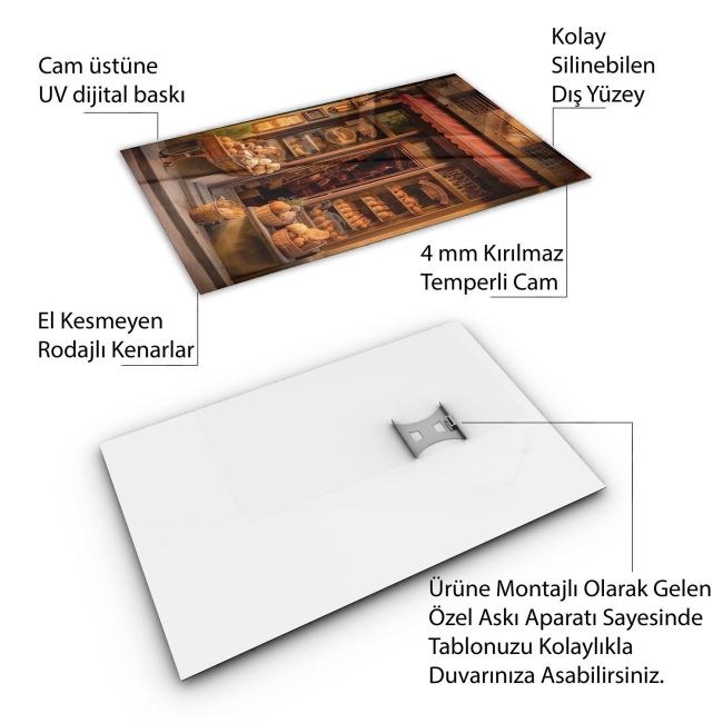 Vintage Cam Tablo - Türkiye Manzaraları - Dikey Motif 01-022 30 x 45