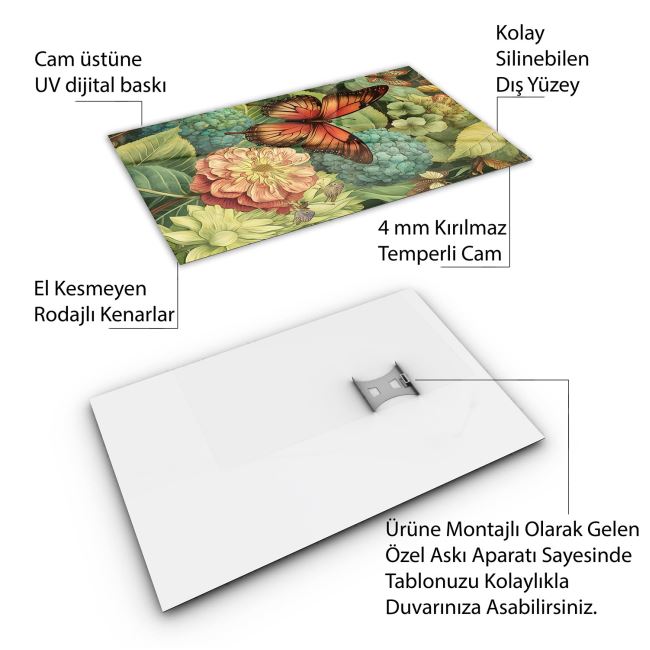 Vintage Cam Tablo - Türkiye Manzaraları - Dikey Motif 01-023 30 x 45