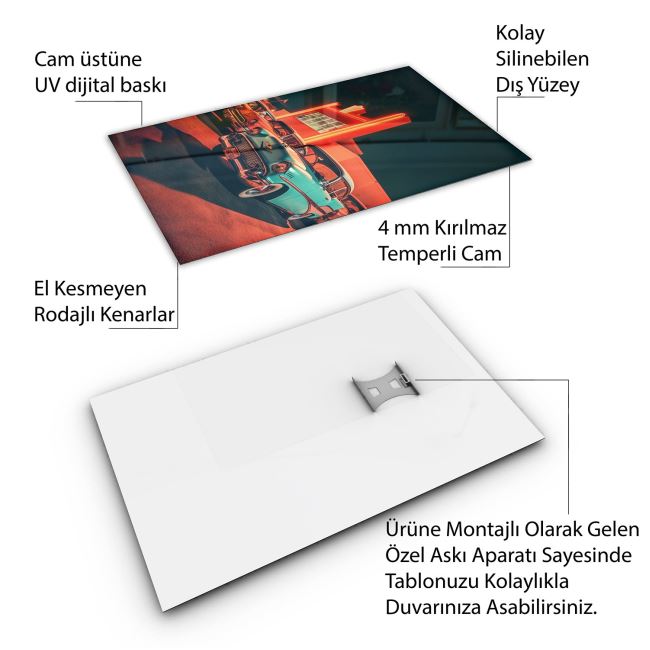 Vintage Cam Tablo - Türkiye Manzaraları - Dikey Motif 01-027 30 x 45
