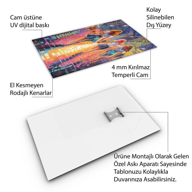 Vintage Cam Tablo - Türkiye Manzaraları - Dikey Motif 01-030 30 x 45