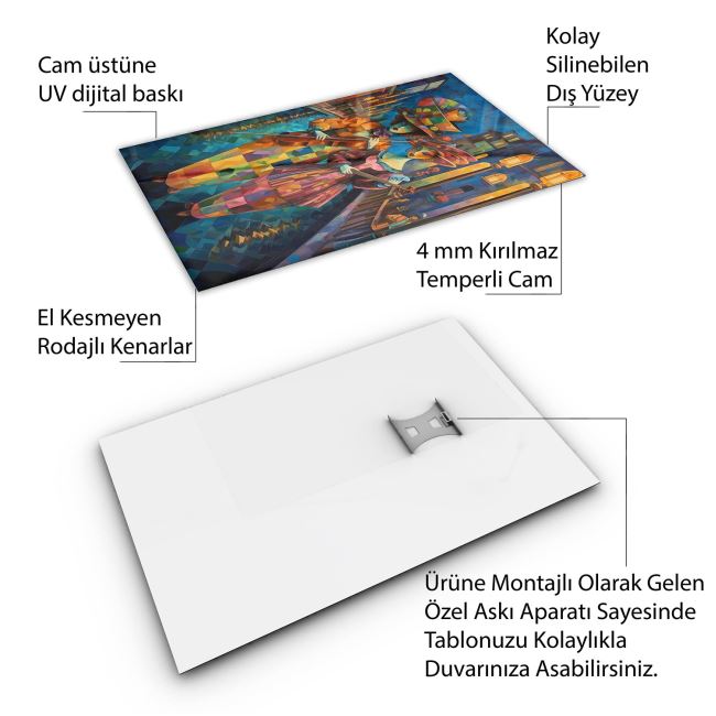 Vintage Cam Tablo - Türkiye Manzaraları - Dikey Motif 01-037 70 x 100
