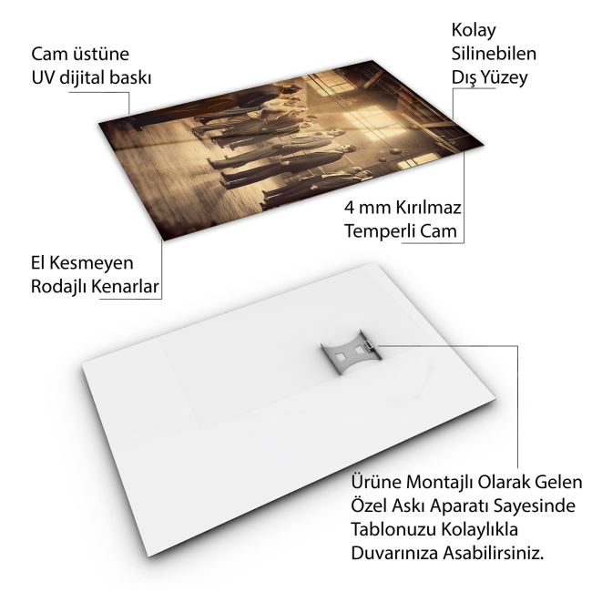 Vintage Cam Tablo - Türkiye Manzaraları - Dikey Motif 01-040 70 x 100