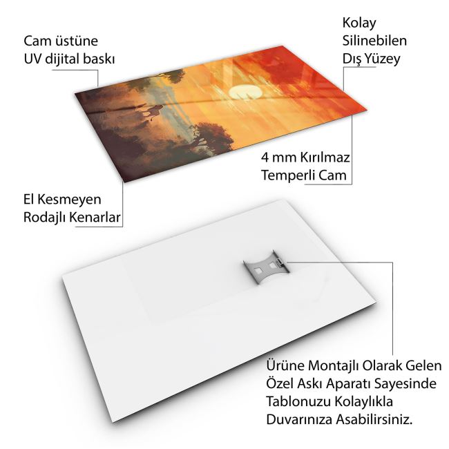 Vintage Cam Tablo - Türkiye Manzaraları - Dikey Motif 01-047 70 x 100