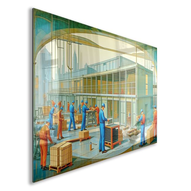 Mesleki Cam Tablo - Müteahhit - Yatay Motif 14-162 