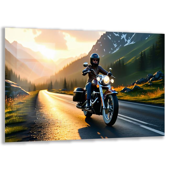 Araçlar Cam Tablo - Motosikletler - Yatay Motif 04-004 