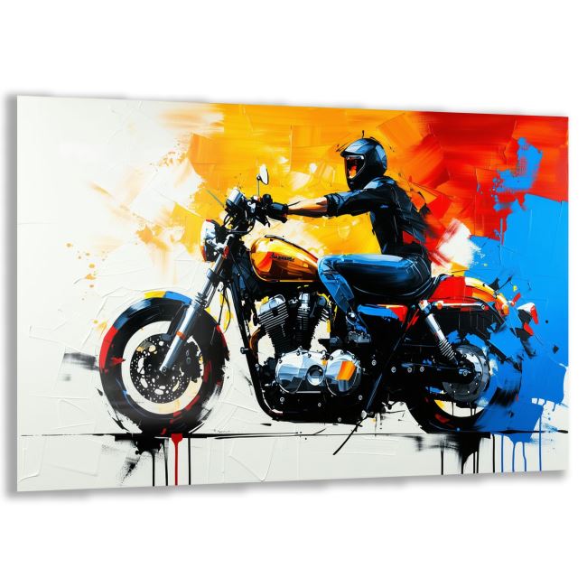 Araçlar Cam Tablo - Motosikletler - Yatay Motif 04-005 
