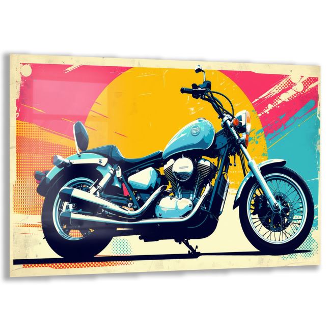 Araçlar Cam Tablo - Motosikletler - Yatay Motif 04-006 