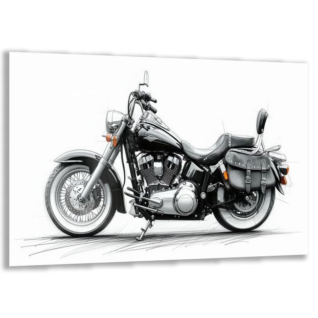 Araçlar Cam Tablo - Motosikletler - Yatay Motif 04-010 