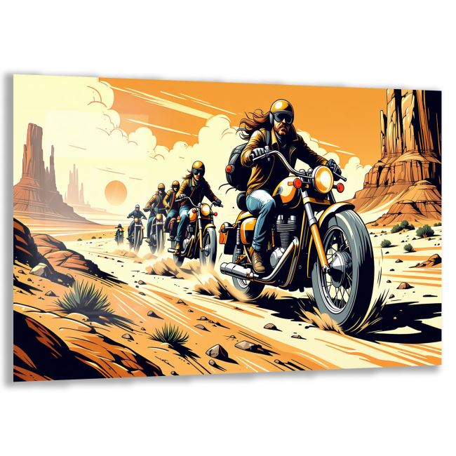 Araçlar Cam Tablo - Motosikletler - Yatay Motif 04-014 