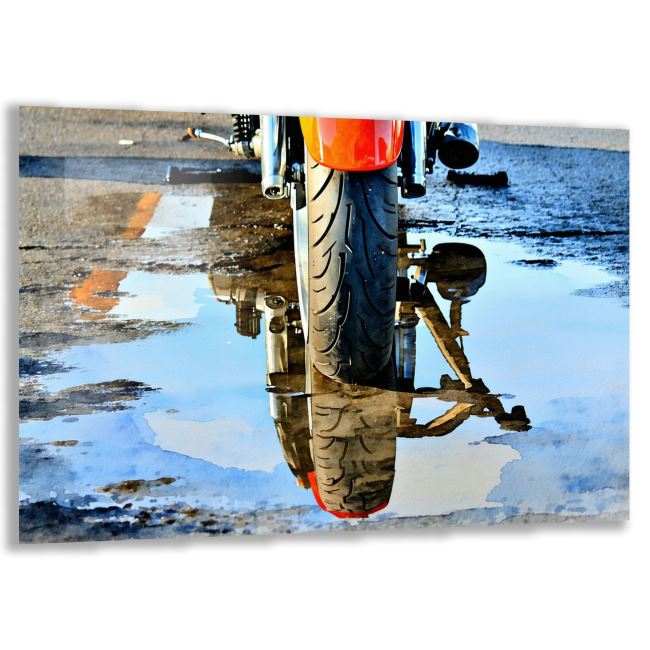 Araçlar Cam Tablo - Motosikletler - Yatay Motif 04-015 