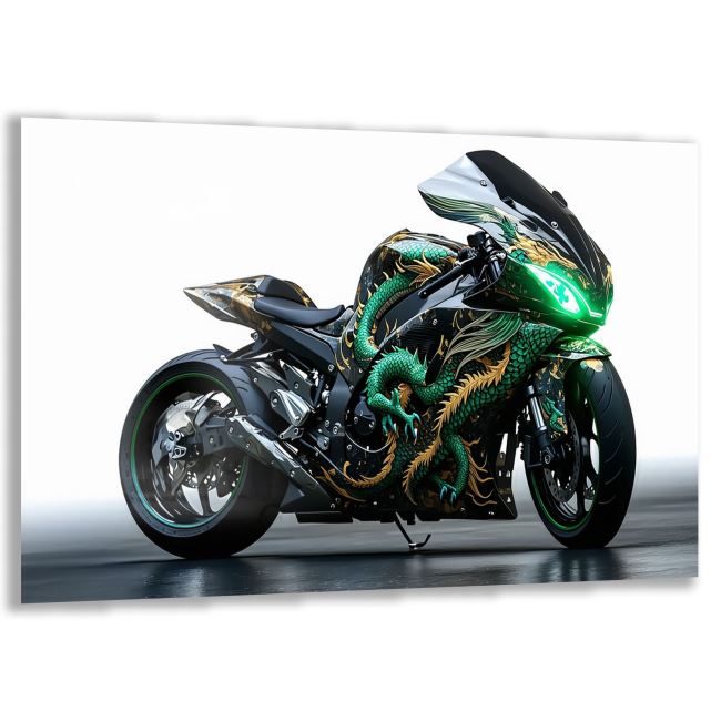 Araçlar Cam Tablo - Motosikletler - Yatay Motif 04-020 